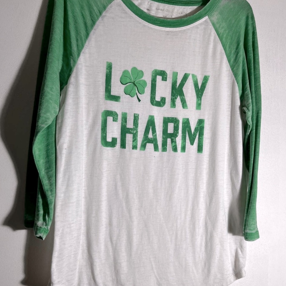 Baseball Style 3/4 length T Shirt Size Large